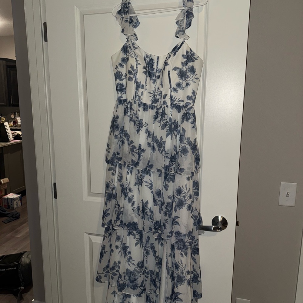 Revelry White and Blue Floral Dress - Picture 6 of 8